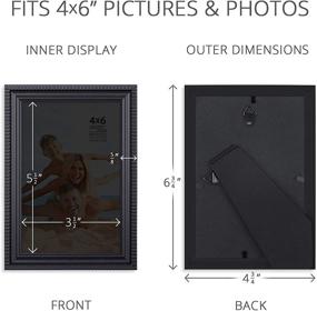 img 2 attached to 🖼️ Prosperity Collection: Langdon House 4x6 Picture Frames (12 Pack), Contemporary Black Frame Set, Wall Mount or Table Top