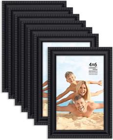 img 4 attached to 🖼️ Prosperity Collection: Langdon House 4x6 Picture Frames (12 Pack), Contemporary Black Frame Set, Wall Mount or Table Top