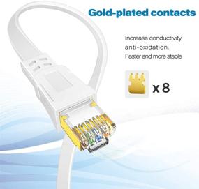 img 3 attached to 🐱 Deegotech Cat 8 Ethernet Cable 50 ft: High Speed Flat LAN Cable with 40Gbps 2000Mhz, Gold Plated RJ45 Connector for Router, Modem, Gaming PC
