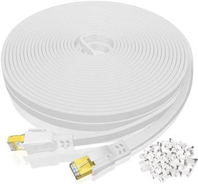 img 4 attached to 🐱 Deegotech Cat 8 Ethernet Cable 50 ft: High Speed Flat LAN Cable with 40Gbps 2000Mhz, Gold Plated RJ45 Connector for Router, Modem, Gaming PC