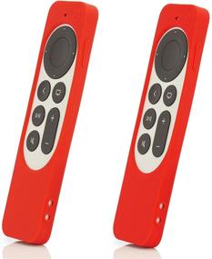 img 4 attached to 📱 2-Pack Red Silicone Cover Skin with Lanyard for New Apple 4k TV Series 6 Generation 2021 Remote Control - LEFXMOPHY