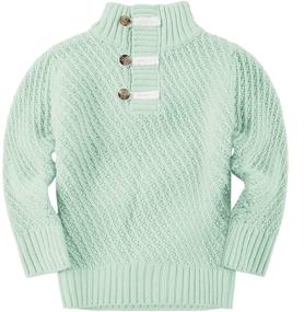 img 4 attached to Hestenve Knitted Sweater Placket Pullover Boys' Clothing for Sweaters