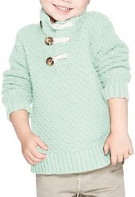 img 3 attached to Hestenve Knitted Sweater Placket Pullover Boys' Clothing for Sweaters