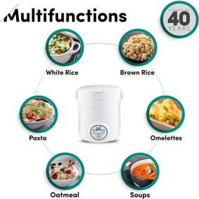 img 2 attached to Aroma Housewares MRC-903D Mi 3-Cup Digital Mini Rice Cooker - White: Cool Touch, Cooked Rice Capacity of 1.5 Cups & UNCOOKED Rice Capacity of 1.5 Cups