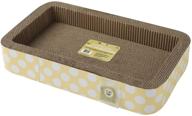 🐱 petrageous 13079 jerrys rectangular corrugated cat lounge scratcher - 20" l x 12" w x 3.5" h - catnip included - yellow dots - excellent for cats! logo