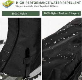 img 3 attached to 🏔️ Waterproof Snow Leg Gaiters by Unigear - 1000D Fabric for Hiking, Walking, Climbing, Hunting, Skiing