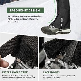 img 1 attached to 🏔️ Waterproof Snow Leg Gaiters by Unigear - 1000D Fabric for Hiking, Walking, Climbing, Hunting, Skiing