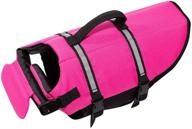 🐶 hollypet dog life jacket adjustable x-small pink reflective vest with rescue handle - pet life preserver for dogs логотип