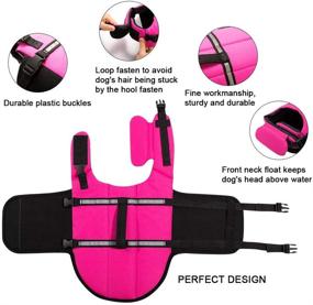 img 2 attached to 🐶 Hollypet Dog Life Jacket Adjustable X-Small Pink Reflective Vest with Rescue Handle - Pet Life Preserver for Dogs