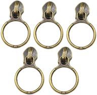 🔗 yahoga 50pcs #5 anti-brass ring pulls for nylon coil zippers - antique brass zipper sliders for luggages, purses, and bags - bulk pack (anti-brass) logo