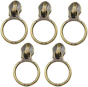 img 2 attached to 🔗 YaHoGa 50PCS #5 Anti-Brass Ring Pulls for Nylon Coil Zippers - Antique Brass Zipper Sliders for Luggages, Purses, and Bags - Bulk Pack (Anti-Brass)