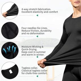 img 2 attached to 🏋️ High-Performance Men's Compression Shirts: Long Sleeve, Quick Dry Workout T Shirts for Sports & Running