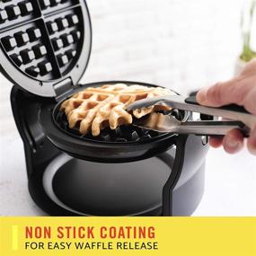 img 1 attached to 🧇 Efficient BELLA Classic Rotating Non-Stick Belgian Waffle Maker for Perfect 1" Thick Waffles – PFOA Free Coating, Easy Clean Up, Browning Control | Black