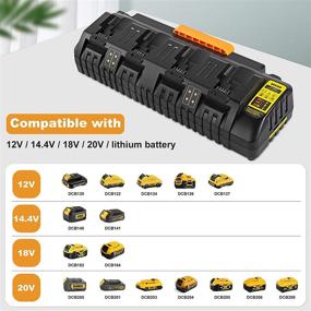 img 2 attached to 🔌 DCB104 - 4-Port Charger for Dewalt Max Lithium Batteries (12V/14.4V/18V/20V) - compatible with DCB120/DCB122/DCB124/DCB126/DCB127/DCB140/DCB141/DCB182/DCB184/DCB200/DCB201/DCB203/DCB204/DCB205/DCB206/DCB208 - Orange Color