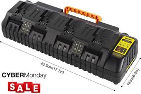 img 3 attached to 🔌 DCB104 - 4-Port Charger for Dewalt Max Lithium Batteries (12V/14.4V/18V/20V) - compatible with DCB120/DCB122/DCB124/DCB126/DCB127/DCB140/DCB141/DCB182/DCB184/DCB200/DCB201/DCB203/DCB204/DCB205/DCB206/DCB208 - Orange Color