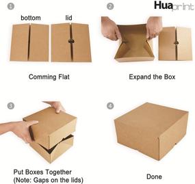 img 1 attached to 🎁 HUAPRINT Brown Kraft Gift Box Set - 10 Cardboard Boxes with Lids, 8x8x4 Inches - Ideal for Bridesmaid Proposals, Present Packaging, Holidays, Parties, Birthdays, Weddings, Crafts