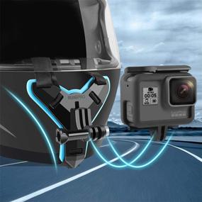 img 3 attached to 🔵 GoPro Helmet Mount Strap for Hero 9, 8, 7 (2018), 6, 5, 4, 3 - Blue