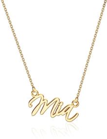 img 4 attached to 👸 Personalized 14K Gold Filled Name Necklace: MONOZO Dainty Nameplate Jewelry for Women