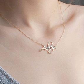 img 1 attached to 👸 Personalized 14K Gold Filled Name Necklace: MONOZO Dainty Nameplate Jewelry for Women