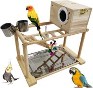 🐦 kathson parrots playground bird playstand: a complete activity center with nest box, toys, and more! logo