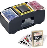 🎰 electric card shuffler - battery-operated poker shuffling machine for home gaming and club card games, playing cards machine efficiently shuffles 1-2 decks logo