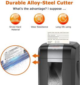 img 2 attached to 🔥 Bonsaii 240-Minute Heavy Duty Paper Shredder: 18-Sheet Cross-Cut for CDs/Credit Cards with Jam Proof System, Large 7.9 Gallon Wastebasket, 4 Casters - Black (3S30)