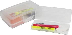 img 1 attached to Sparco Transparent Plastic Pencil Box Organizer