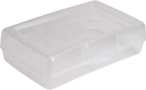 img 4 attached to Sparco Transparent Plastic Pencil Box Organizer