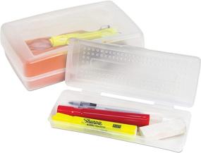 img 2 attached to Sparco Transparent Plastic Pencil Box Organizer