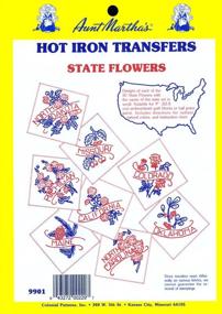 img 1 attached to 🌸 Aunt Martha's State Flowers Iron On Transfer Pattern Collection: Explore All 50 States!