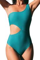 👙 cupshe women's ribbed one piece swimsuit - stylish one shoulder cut out swimwear for bathing suits logo