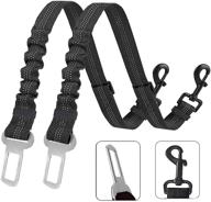 🐶 elastic bungee dog car seatbelt by xirgs - adjustable safety belt for in-car use with metal buckle, reflective nylon tether connected to pet harness - 2pcs set logo