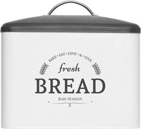 img 4 attached to 🍞 Rustic Farmhouse Bread Box for Kitchen - Extra Large Bread Storage Container - Vintage Metal Decor for Countertop - Fits 2+ Loaves