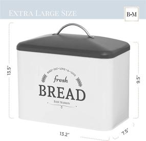 img 2 attached to 🍞 Rustic Farmhouse Bread Box for Kitchen - Extra Large Bread Storage Container - Vintage Metal Decor for Countertop - Fits 2+ Loaves