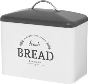 img 3 attached to 🍞 Rustic Farmhouse Bread Box for Kitchen - Extra Large Bread Storage Container - Vintage Metal Decor for Countertop - Fits 2+ Loaves