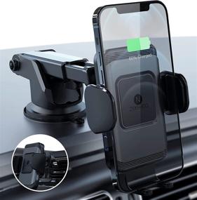 img 4 attached to 🚗 ZeeHoo Wireless Car Charger,10W Qi Fast Charging Auto-Clamping Car Mount,Grey - Compatible with iPhone 13/12/Mini/11/11 Pro/XS/8, Samsung S21/S20/Note20 - Windshield Dash Air Vent Phone Holder