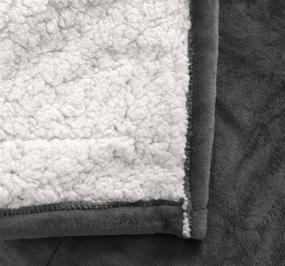 img 1 attached to MARQUESS Heated Throw Blanket Electric - Micro Plush Sherpa, Reversible Flannel, 4 Heat Settings, Auto-Off - Grey, 50 X 60