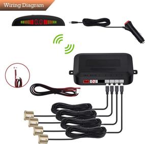 img 1 attached to 🅿️ Ultimate Wireless Parking Sensor System: 4 Car Backup Sensors, LED Distance Display, Sound Warning + 4 Champagne Color Parking Sensors - Perfect for Auto Vans, RVs, and Trailers