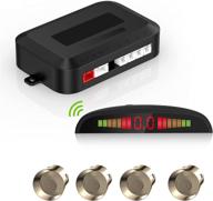 🅿️ ultimate wireless parking sensor system: 4 car backup sensors, led distance display, sound warning + 4 champagne color parking sensors - perfect for auto vans, rvs, and trailers logo