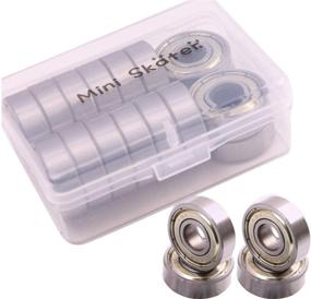 img 1 attached to 🛹 Experience Superior Performance with Mini Skater 16 PCS Silver ABEC Precision Skate Ball Bearings for Longboards (16 Hulled)