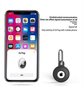 img 1 attached to Wurumi Protective Case for AirTag Tracker: Anti-Scratch Silicone Skin Cover with Keychain (Black-2 Pack)