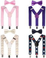 👔 boys' accessories - kilofly pre tied adjustable elastic suspenders logo