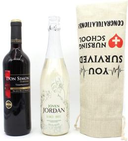 img 2 attached to Nurse Wine Bags: Graduation Gift and Perfect Present for Nurses - Cotton Linen Drawstring Wine Bags