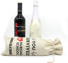 img 1 attached to Nurse Wine Bags: Graduation Gift and Perfect Present for Nurses - Cotton Linen Drawstring Wine Bags