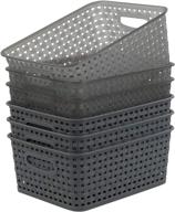 📦 nesmilers set of 6 plastic woven storage baskets: organizational bins for enhanced optimization logo