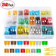 🚗 nilight - 50018r 240pcs automotive blade fuse set, 2 year warranty - standard and mini fuse assortment kit, 5a 7.5a 10a 15a 20a 25a 30a atc apr ato ats standard and atm apm mini blade fuses logo