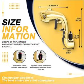 img 2 attached to 🍾 THSYMOR Champagne Gun Shooter: Ultimate Plastic Shark Shape Party/Club/Bar/Pub Spray Gun, Adjustable Caliber for Festivals, Birthdays, Weddings, and Christmas - Gold