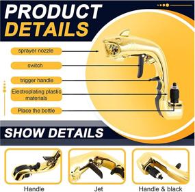 img 3 attached to 🍾 THSYMOR Champagne Gun Shooter: Ultimate Plastic Shark Shape Party/Club/Bar/Pub Spray Gun, Adjustable Caliber for Festivals, Birthdays, Weddings, and Christmas - Gold