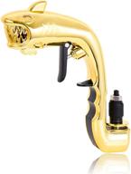 🍾 thsymor champagne gun shooter: ultimate plastic shark shape party/club/bar/pub spray gun, adjustable caliber for festivals, birthdays, weddings, and christmas - gold логотип