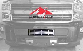 img 3 attached to Upgrade your Chevy Silverado 2500/3500 HD with Mountains2Metal Brushed Stainless Steel Grille Insert M2M #400-10-3 - Compatible with 2015-2019 Models